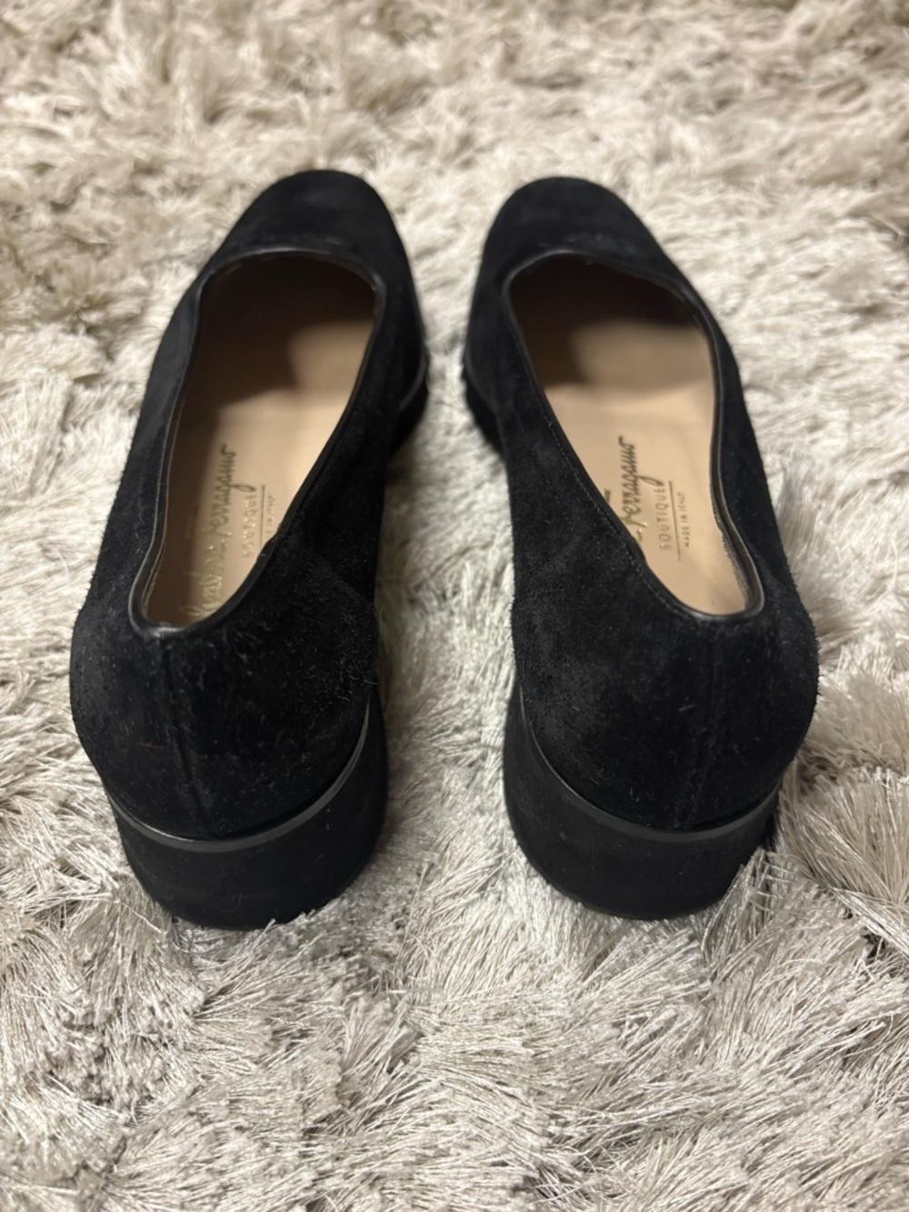 Salvatore Ferragamo Black Suede Women's Loafers sz 7.5 - Picture 2 of 7